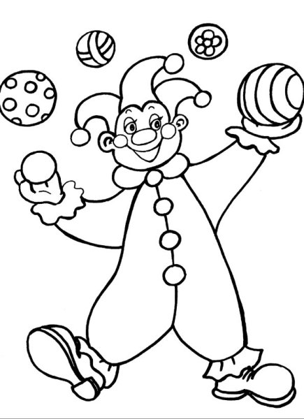 Трафарет клоуна для аппликации