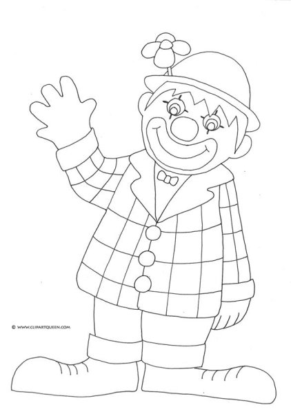 Клоун раскраска