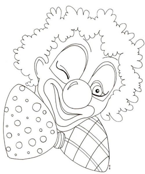 Веселый клоун раскраска