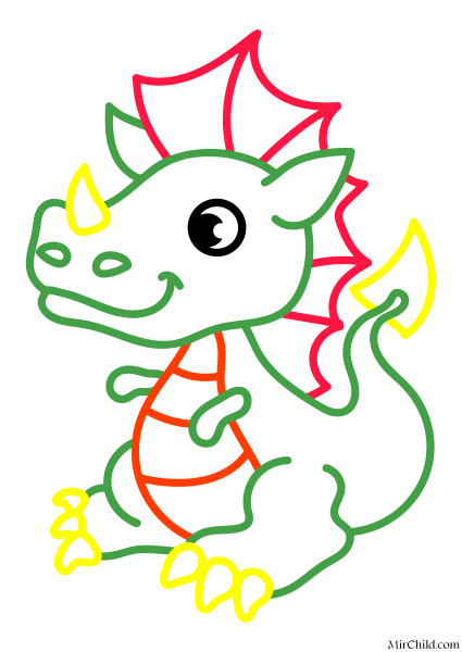 Раскраска дракончик