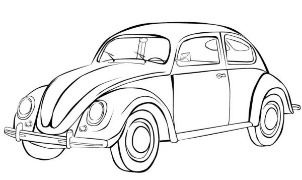 Фольксваген Жук ретро раскраска