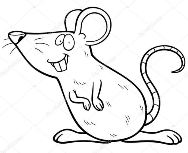 Мышь контур для детей