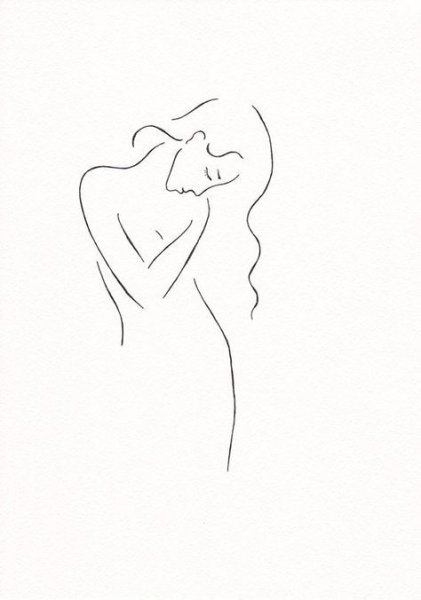 Девушка одной линией