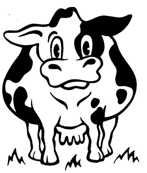 Корова раскраска