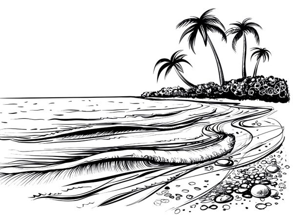 Побережье для зарисовки