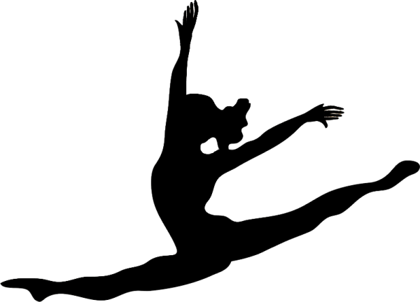 Гимнастка с лентой контур