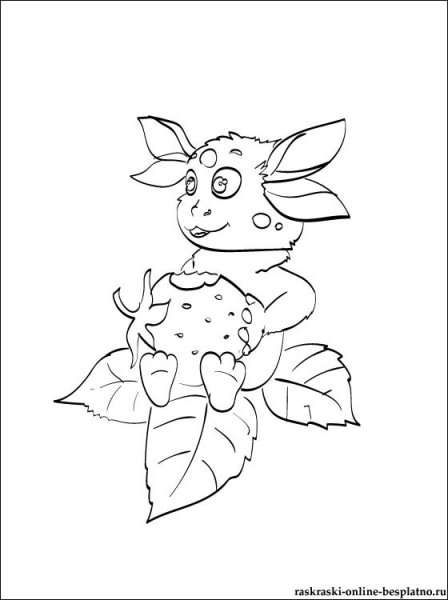 Раскраски черно белые Лунтик