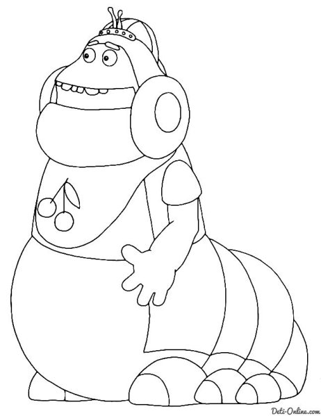 Лунтик раскраска Вупсень и Пупсень