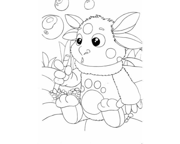 Раскраска Лунтик бабочки