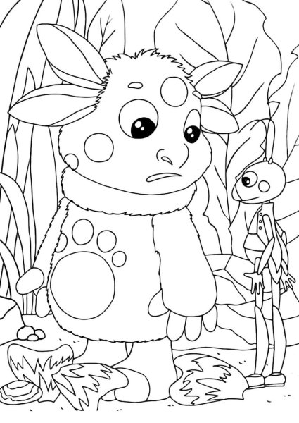 Детские раскраски Лунтик Кузя