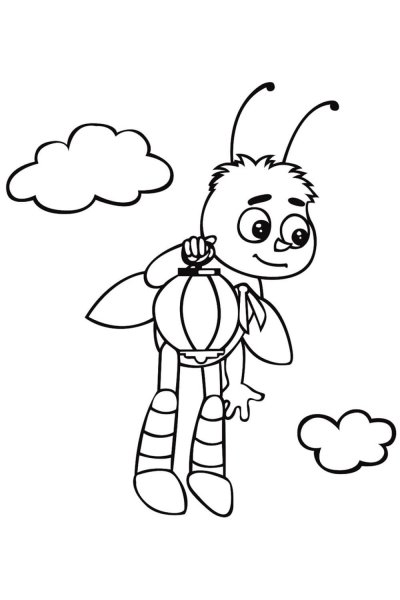 Лунтик пчелёнок раскраска