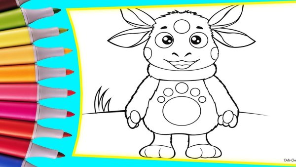 Лунтик раскраска цветная