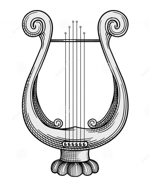 Лира музыкальный инструмент рисунок
