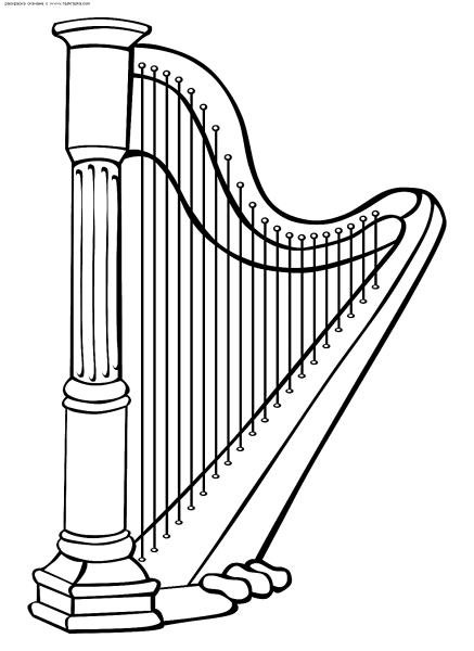 Арфа раскраска для детей