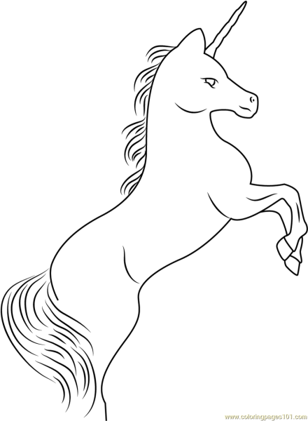 Контуры единорога для рисования