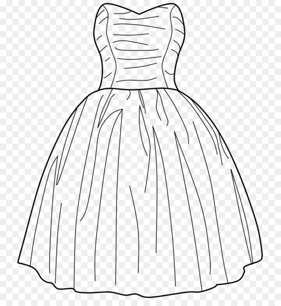 Платье контурное изображение