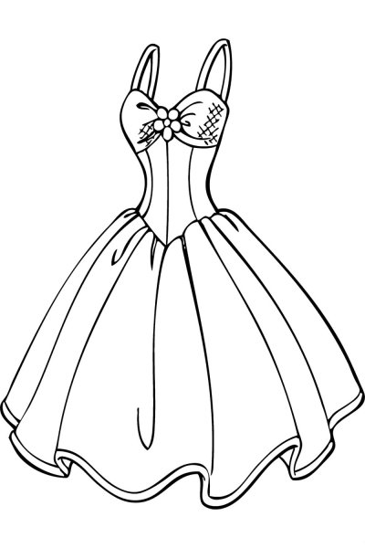 Платье раскраска для детей