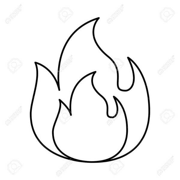 Огонь эскиз контур