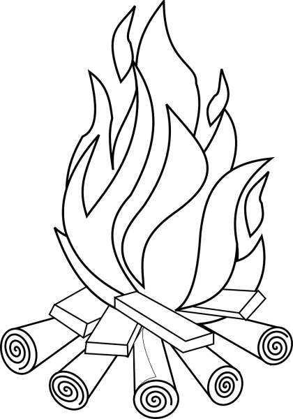 Огонь раскраска для детей