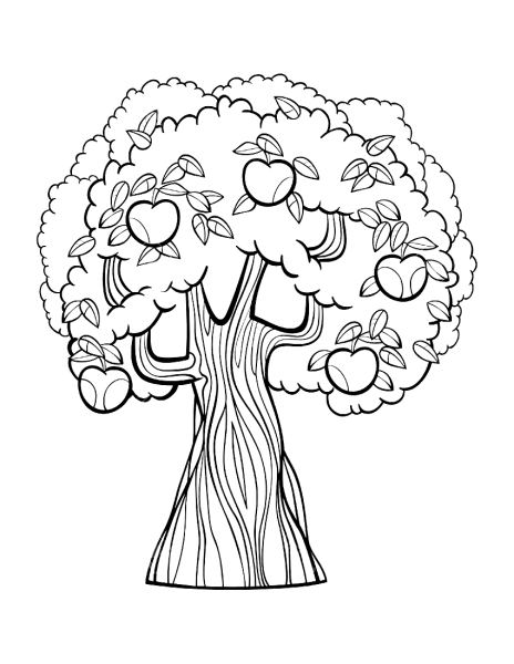 Дерево раскраска для детей