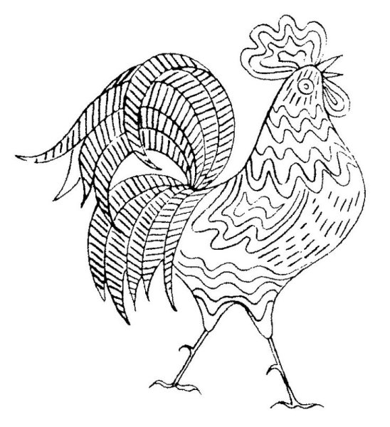 Петушок трафарет