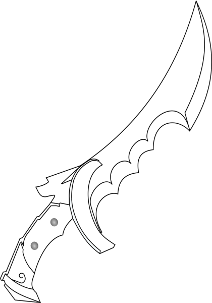 Нарисовать нож керамбит
