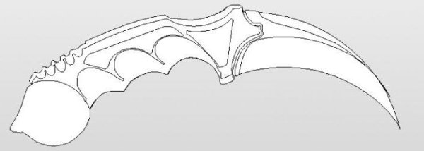 Нож керамбит из дерева чертежи