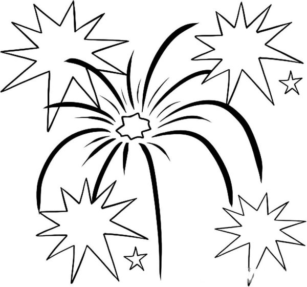 Салют раскраска для детей