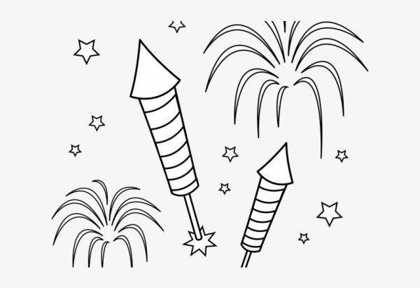 Фейерверк раскраска