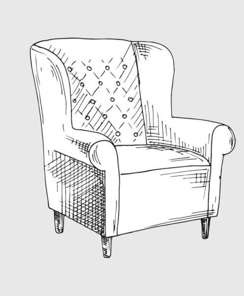 Кресло с графическим рисунком