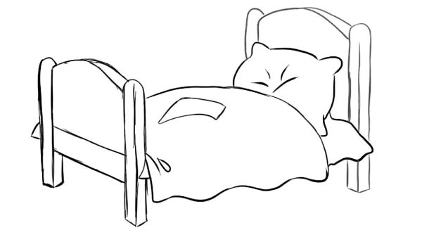 Кровать раскраска