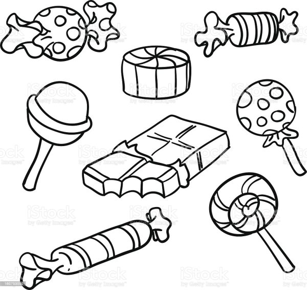 Конфетка раскраска для детей