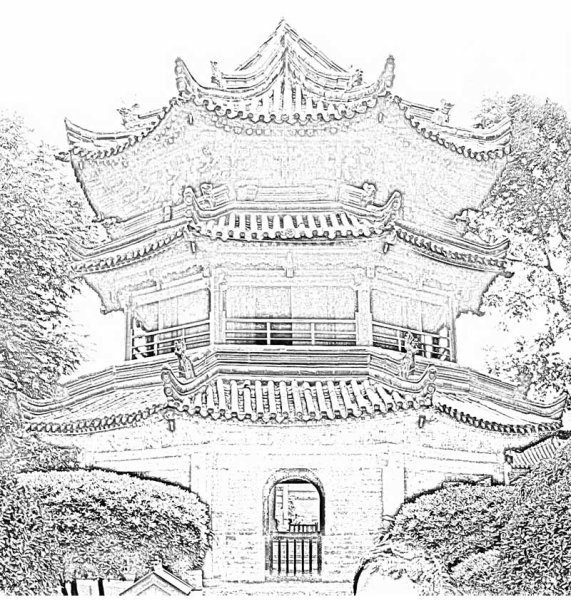 Китайская архитектура карандашом