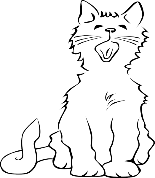 Кот контурный рисунок
