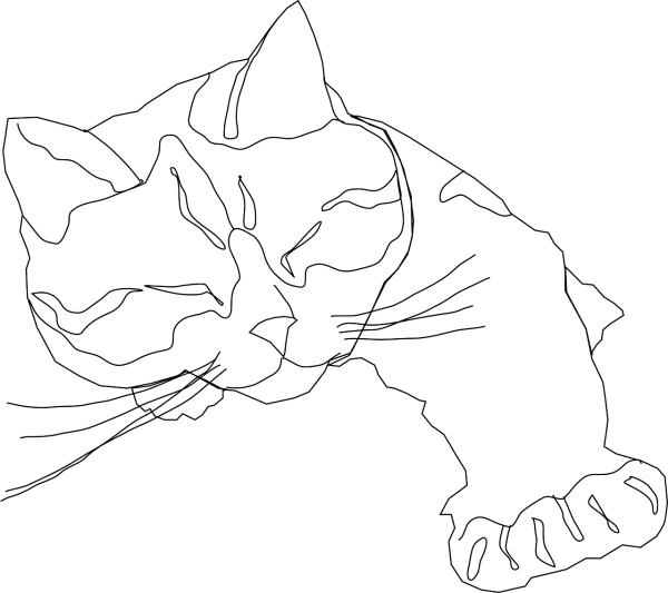 Трафарет котенка для рисования