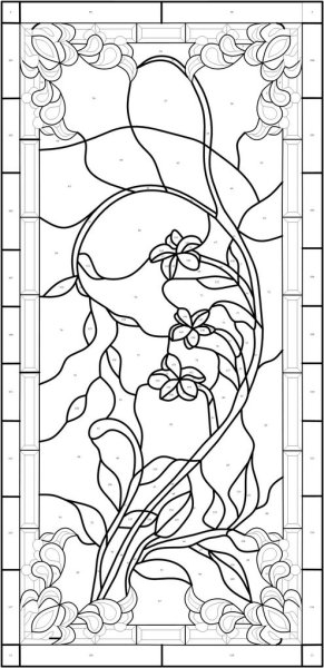 Трафареты витражей для стекла
