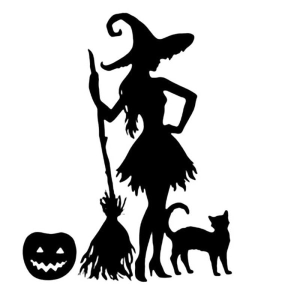 Силуэт ведьмы на Хэллоуин