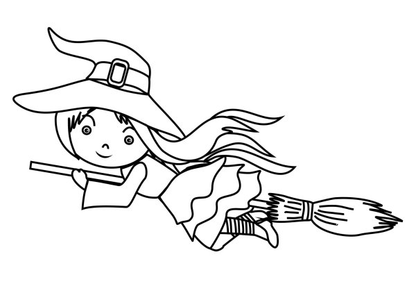 Раскраска вектор ведьмочка