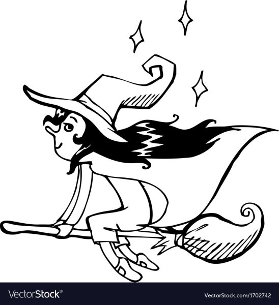 Красивые раскраски на Хэллоуин ведьма