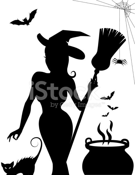 Раскраска девушка на метле