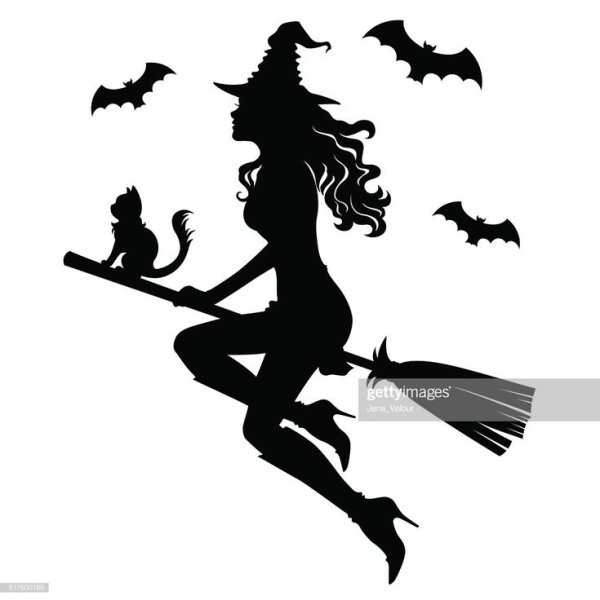 Трафареты для Хэллоуина ведьма