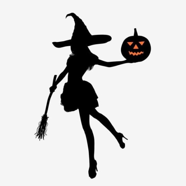 Ведьма на метле силуэт