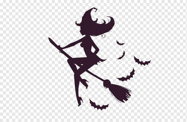 Ведьма на метле силуэт