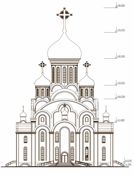 Набросок деревянного храма