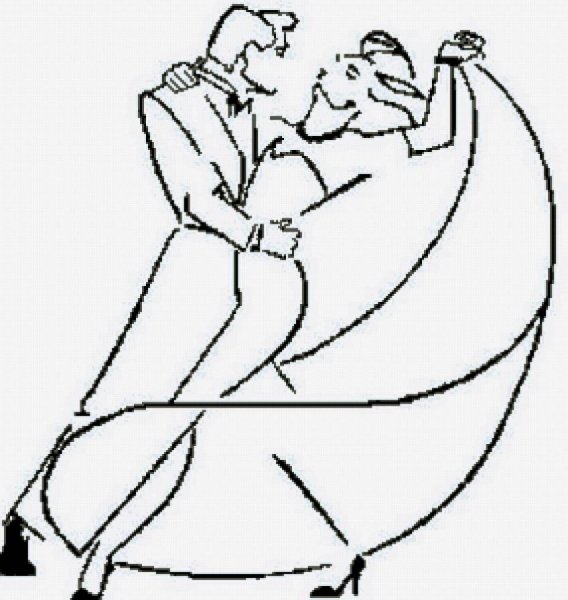 Схематический рисунок танцующей пары