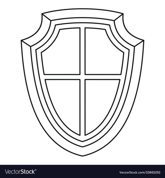 Эмблема щита контур