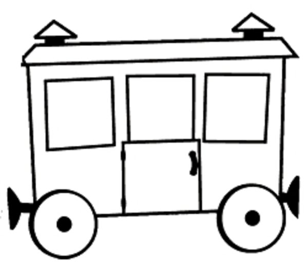 Раскраска паровозик с вагончиками