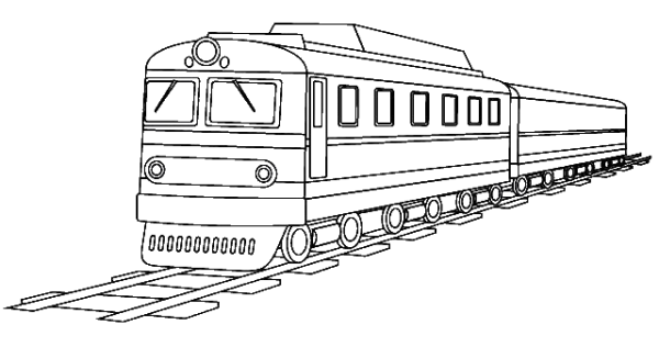 Раскраска паровоз с вагончиками