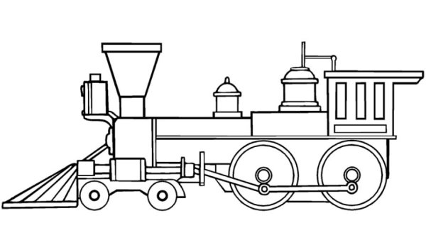 Раскраска паровозик с вагончиками для детей