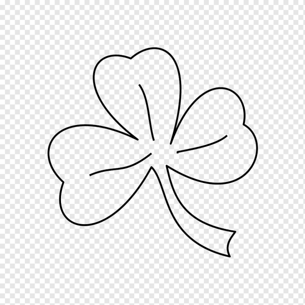 Клевер четырехлистник контур